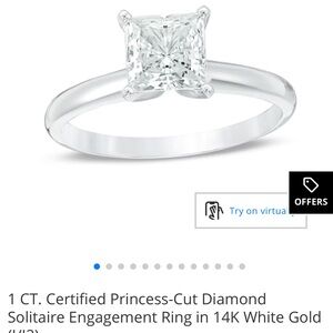 Zales White Gold Princess-Cut Diamond Ring